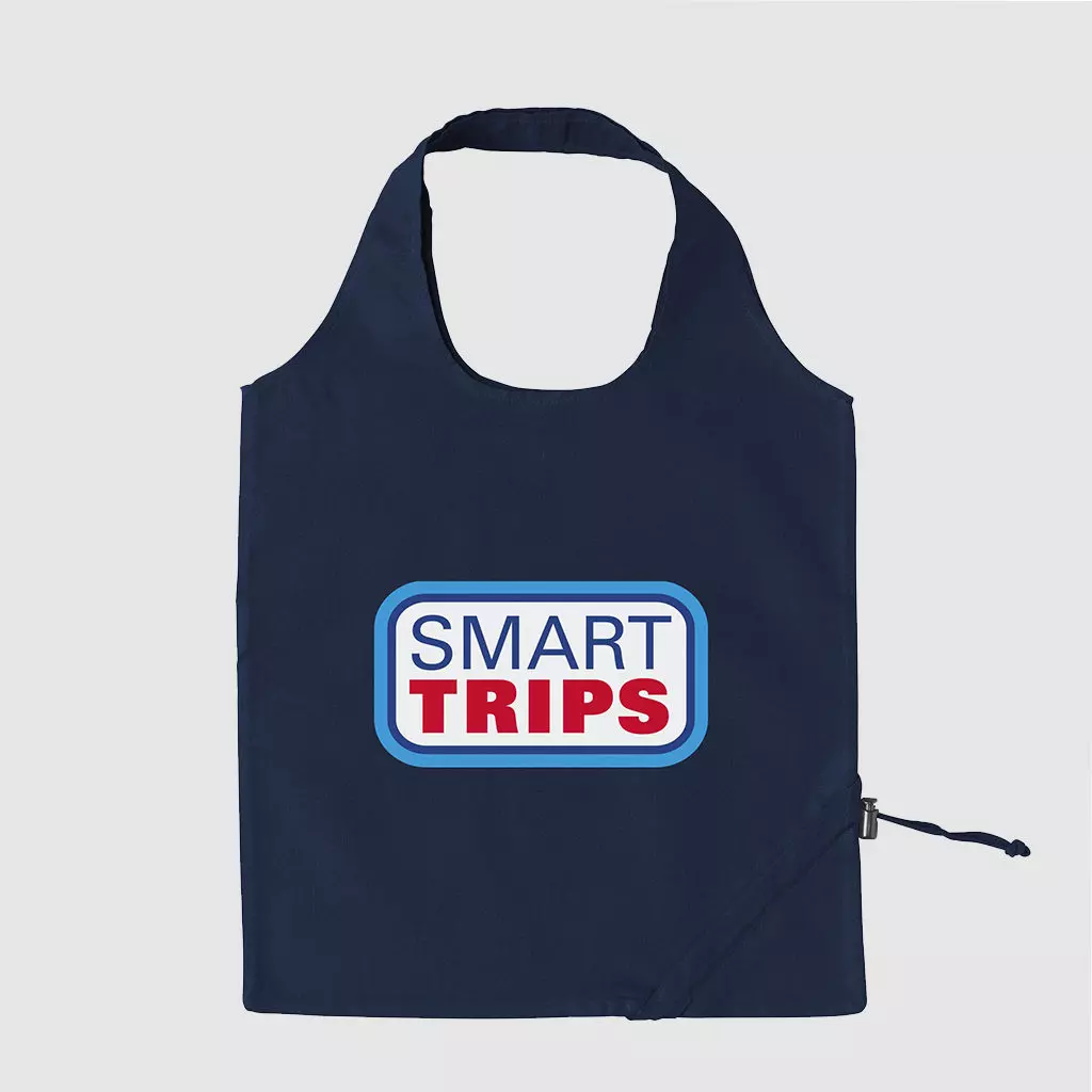 Custom folding shopper made from cotton, with double carrying straps
