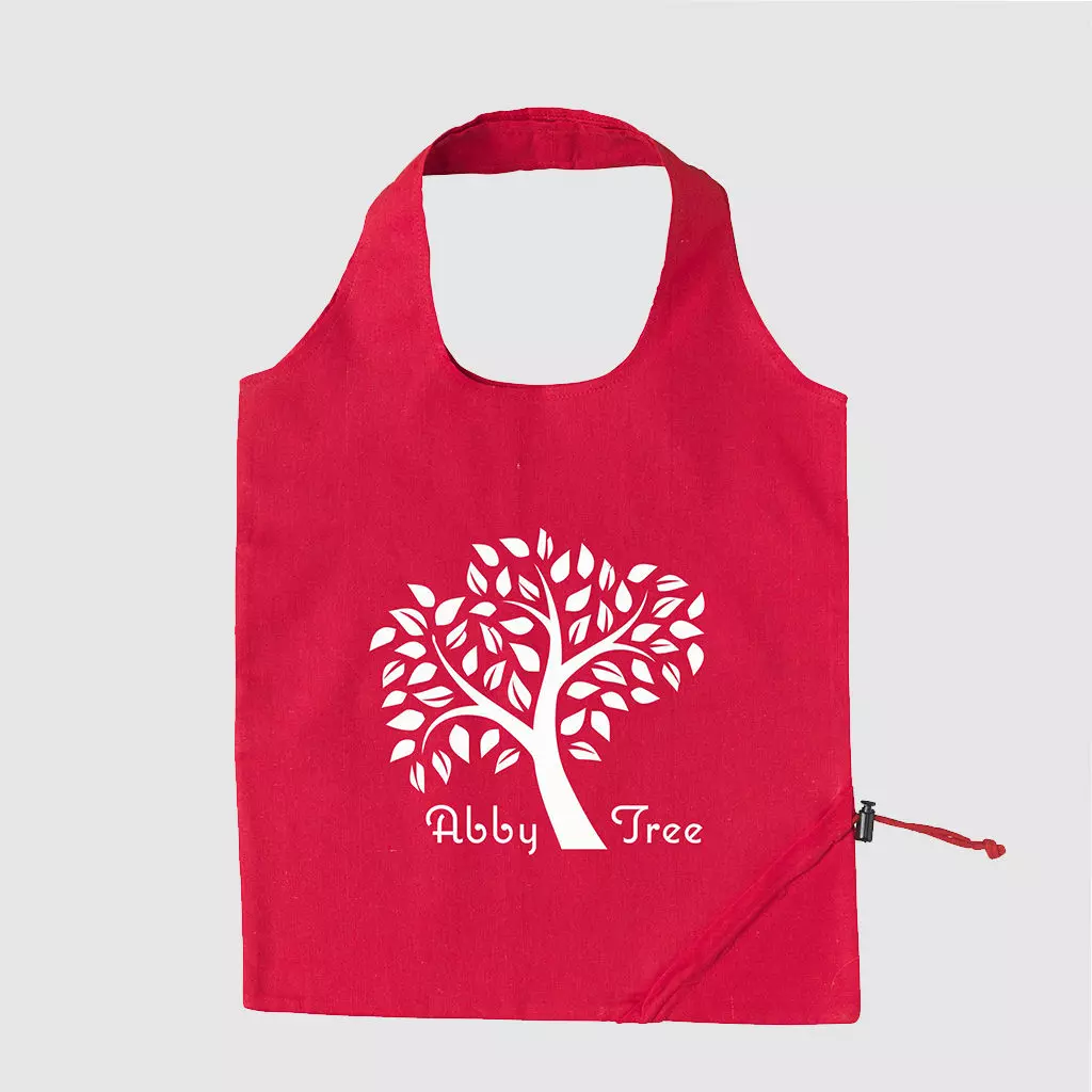 Custom folding shopper made from cotton, with double carrying straps