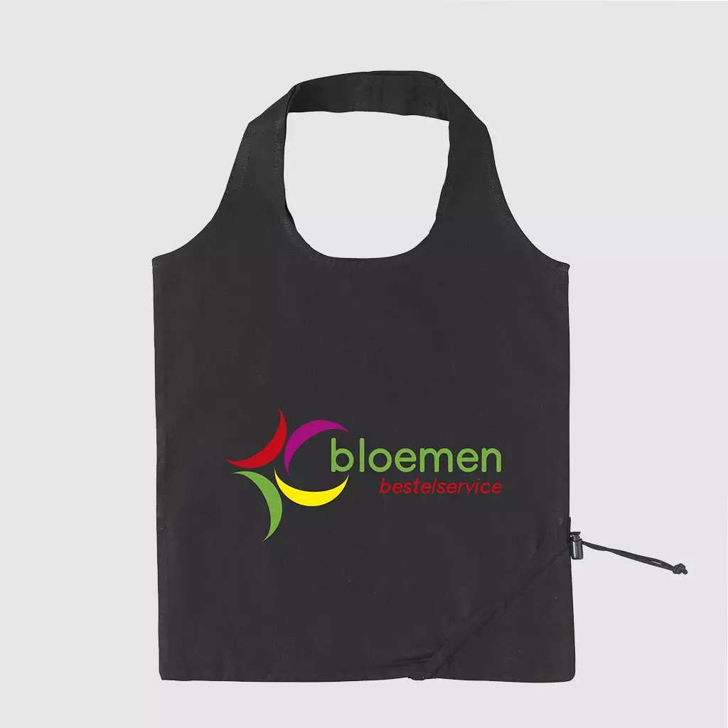 Custom folding shopper made from cotton, with double carrying straps