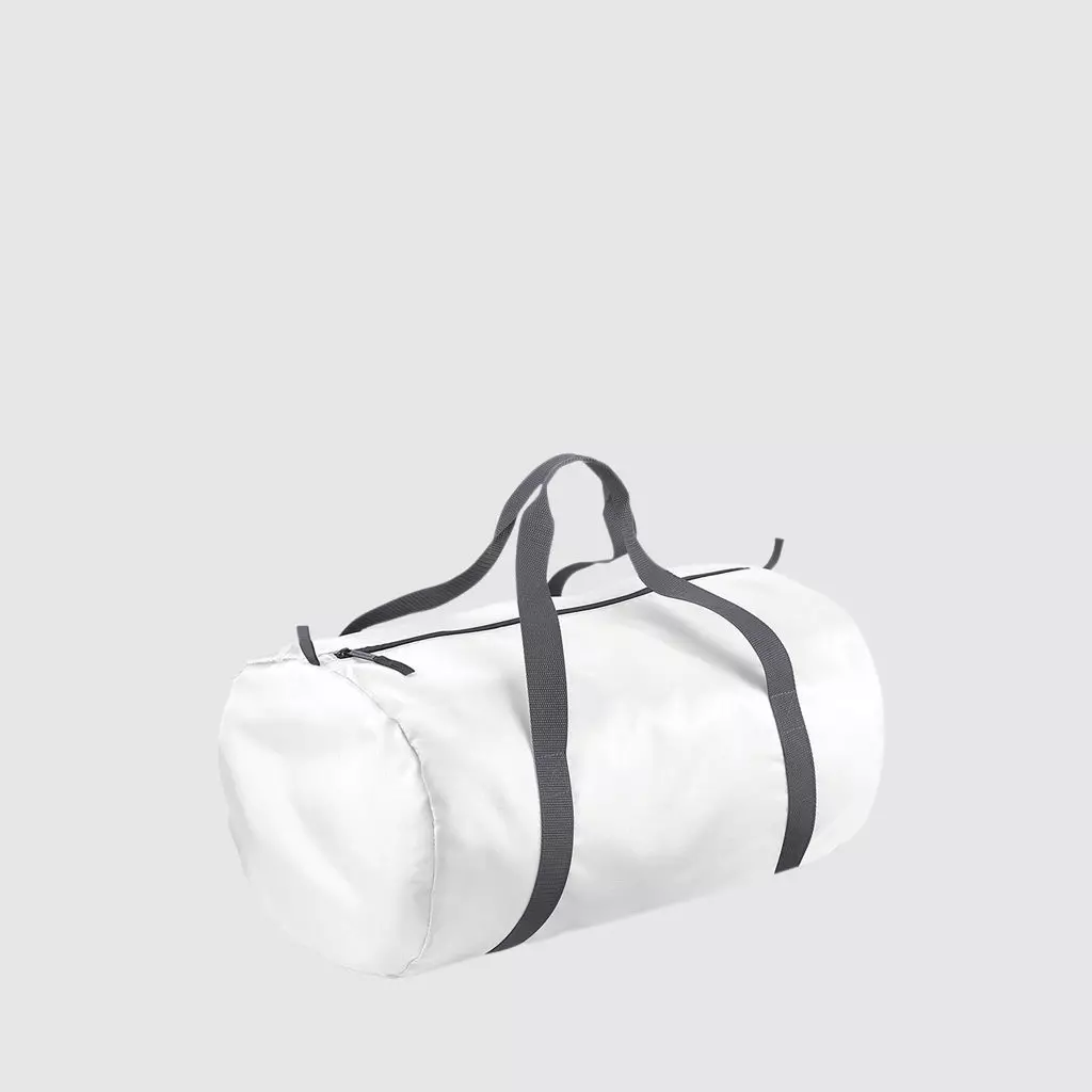 Custom black barrel bag