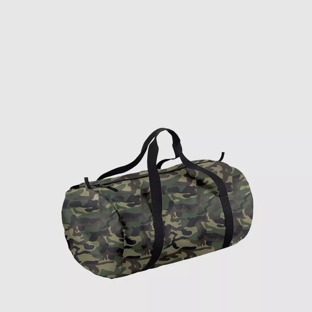 Custom black barrel bag