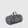 Custom black barrel bag
