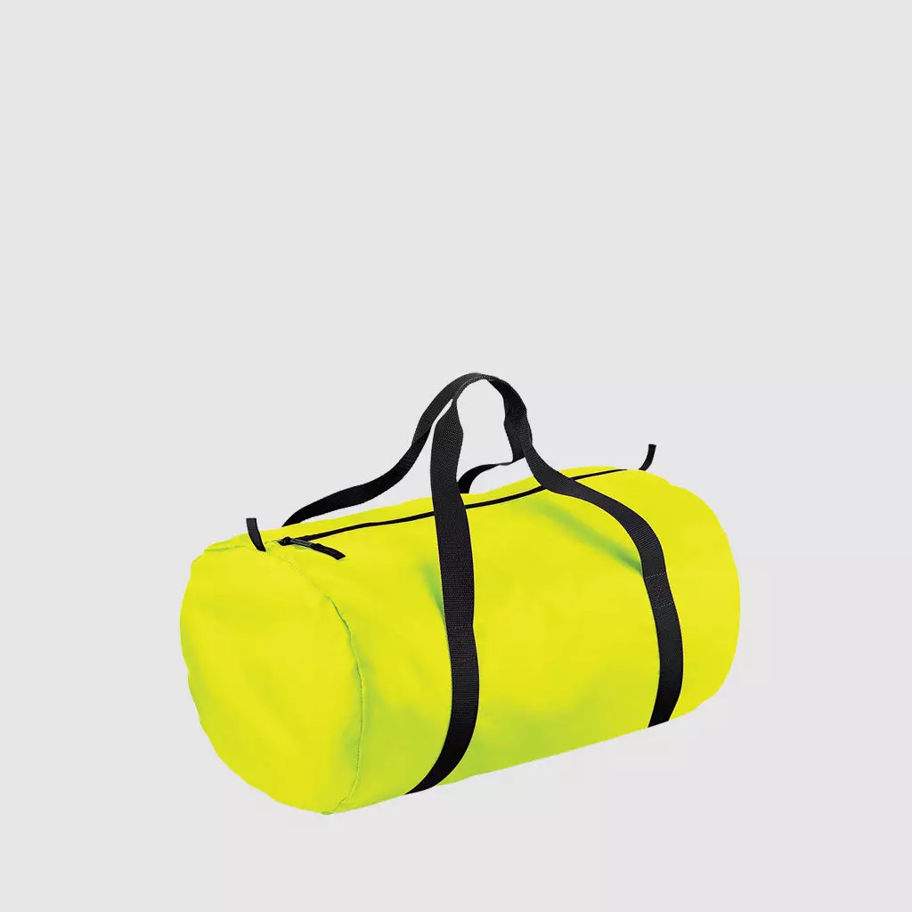 Custom black barrel bag