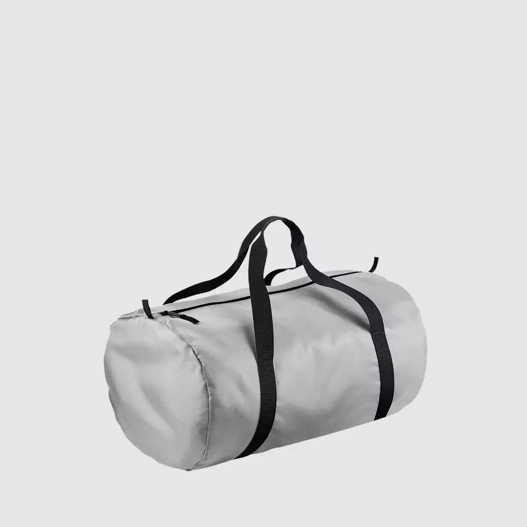 Custom black barrel bag