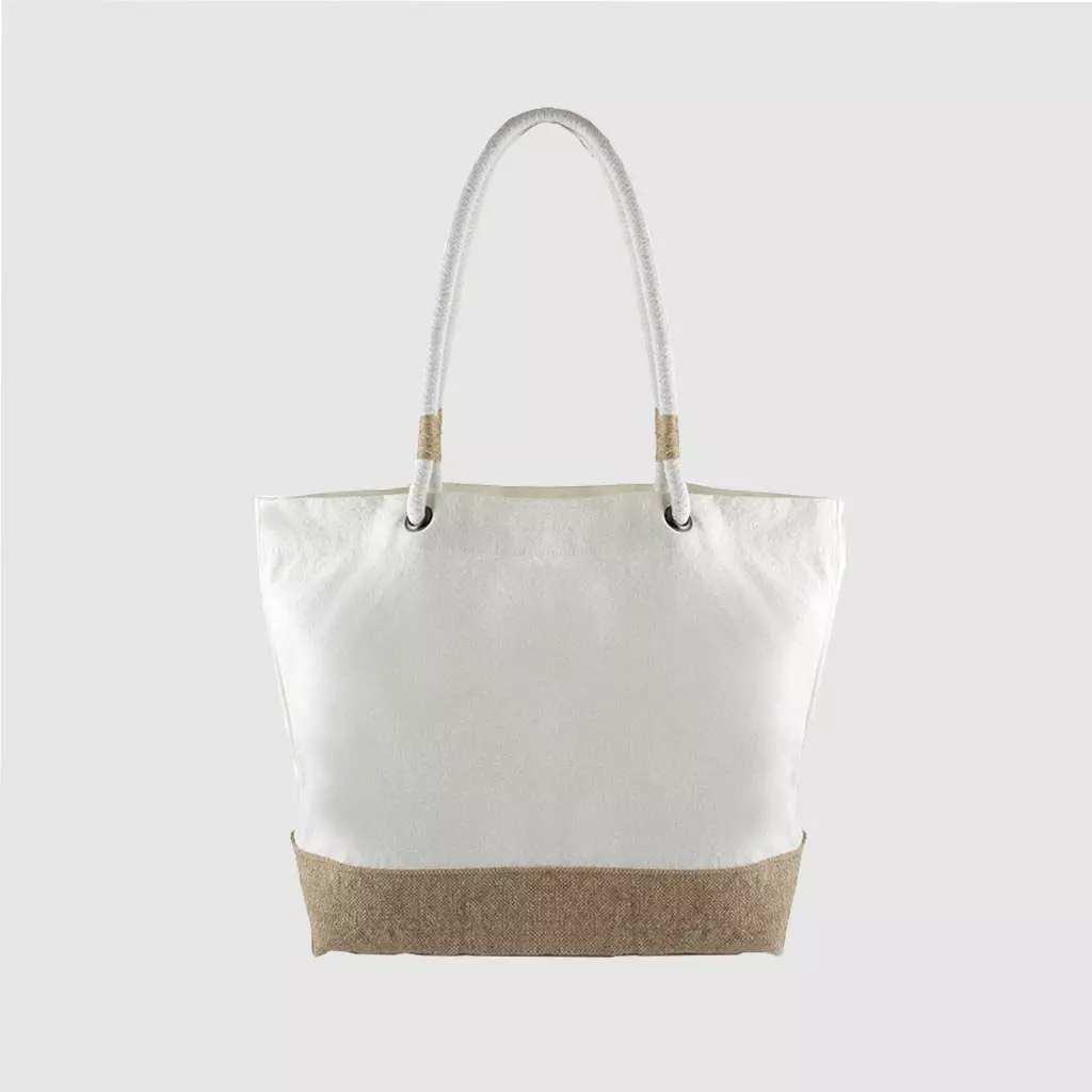 Custom canvas beach bag with rope handles