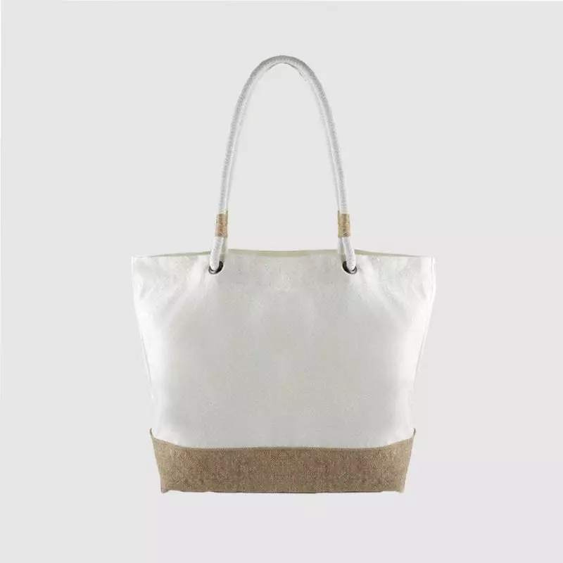 Custom canvas beach bag with rope handles