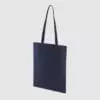 Custom midweight tote, black with long handles, lightweight, made from cotton canvas