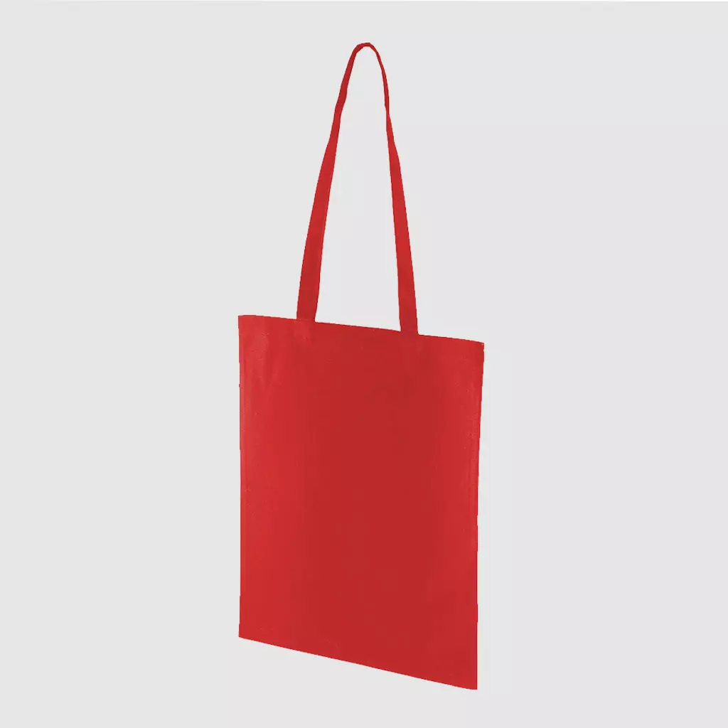 Custom midweight tote, black with long handles, lightweight, made from cotton canvas