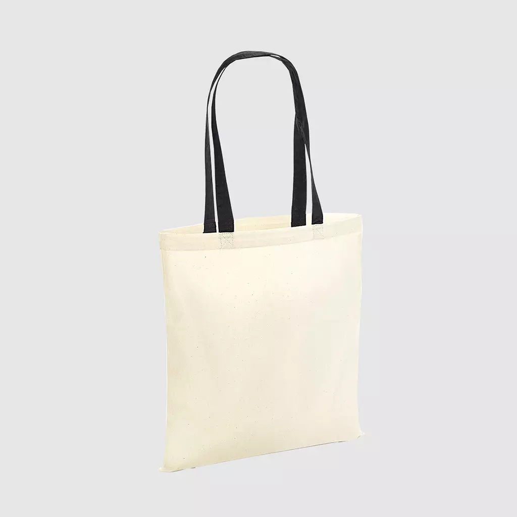 Custom lightweight tote bag with contrasting handles, lightweight bag