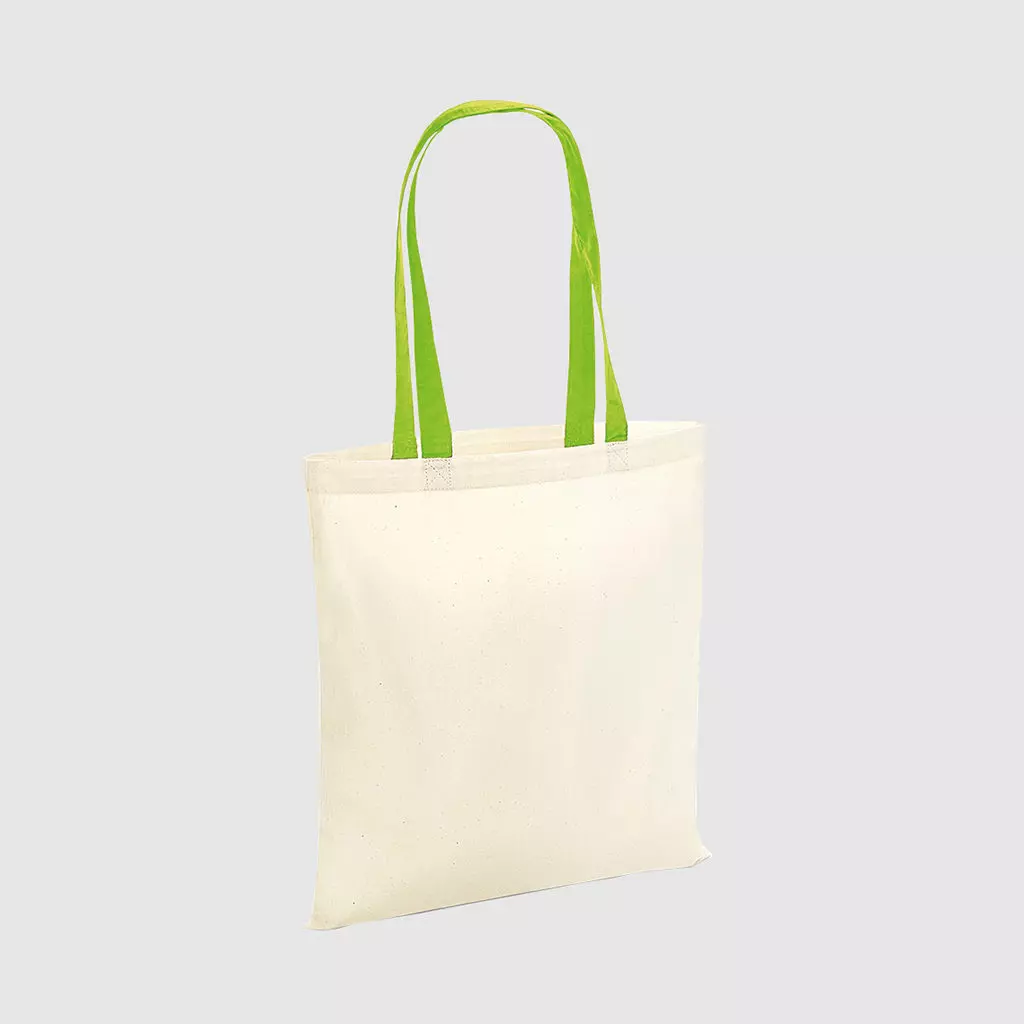Custom lightweight tote bag with contrasting handles, lightweight bag