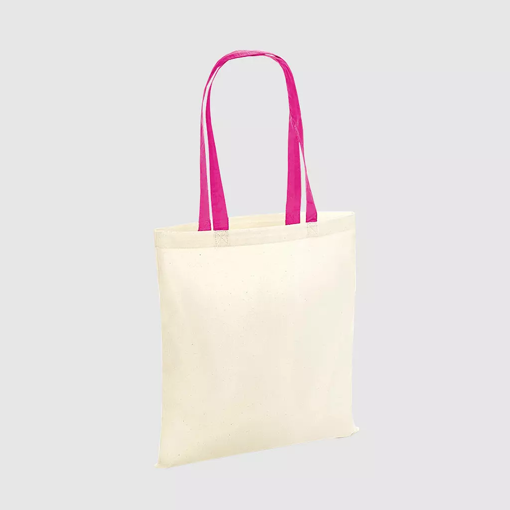 Custom lightweight tote bag with contrasting handles, lightweight bag