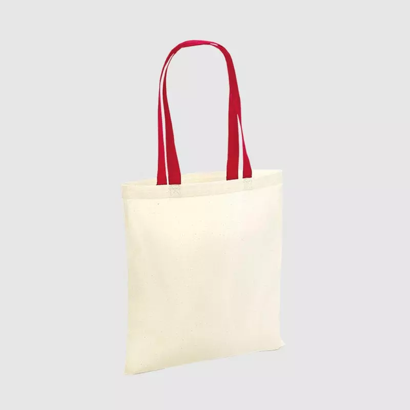 Custom lightweight tote bag with contrasting handles, lightweight bag