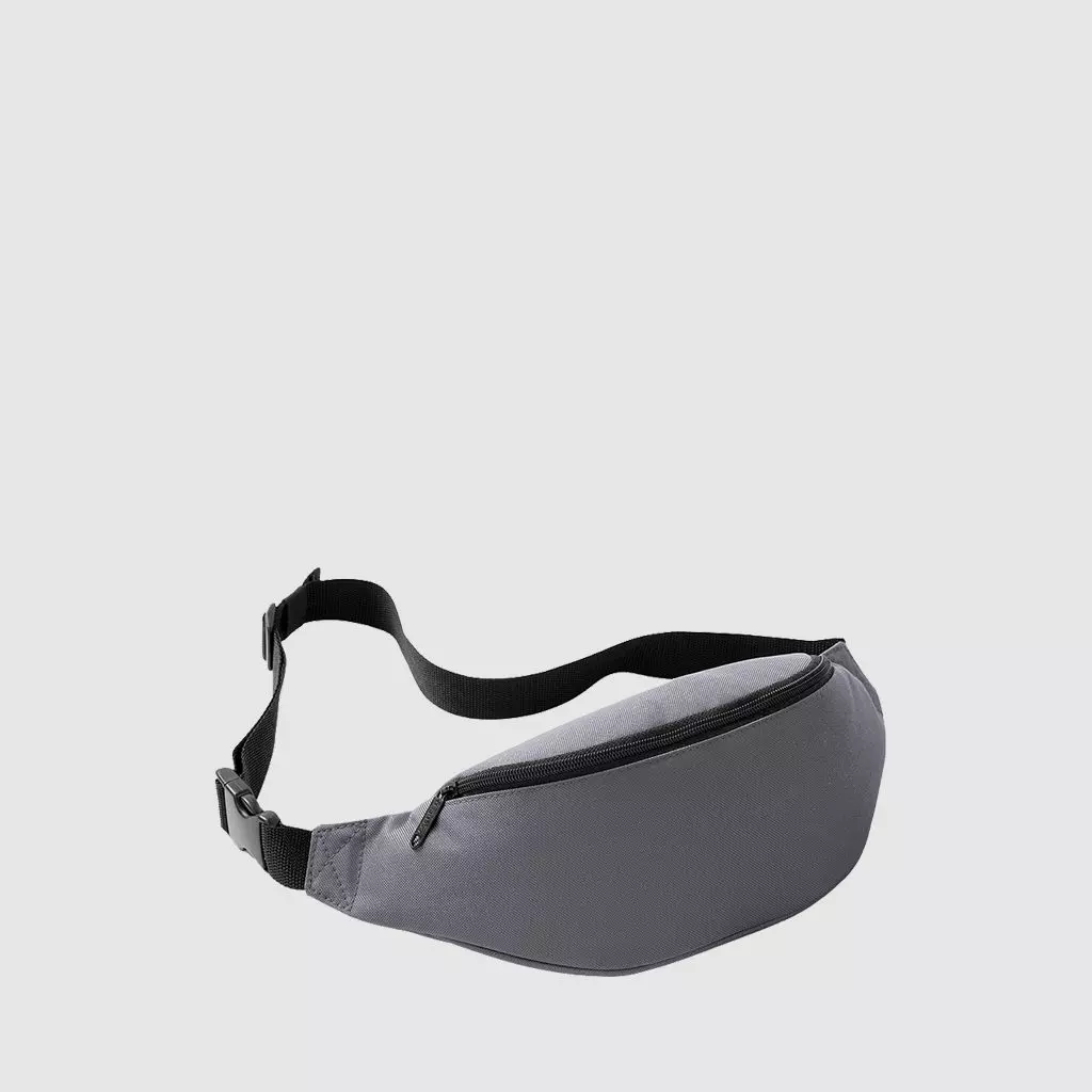 Custom classic bum bag with an adjustable waist strap, a back pocket and front pocket