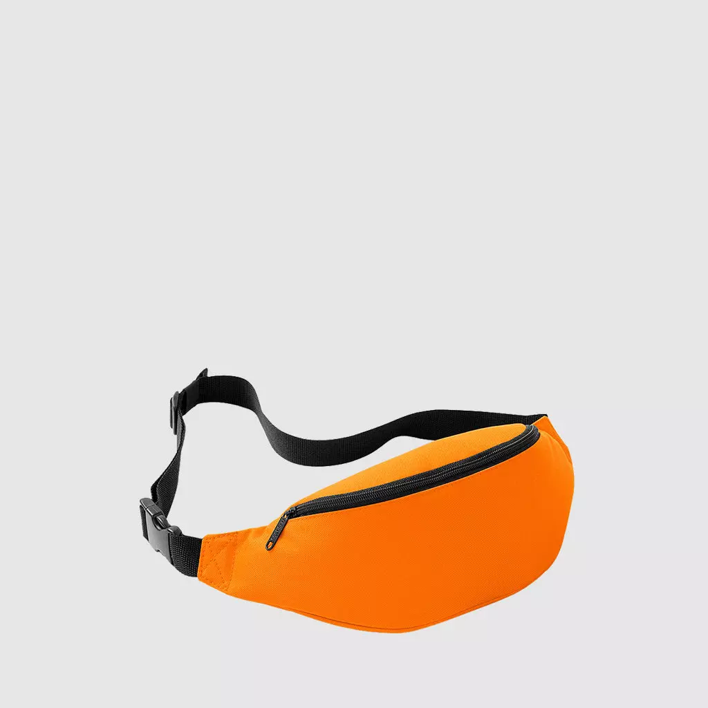 Custom classic bum bag with an adjustable waist strap, a back pocket and front pocket