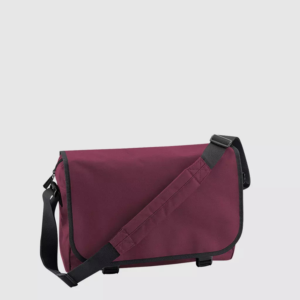Custom messenger bag with long handles and front zip pockets