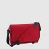 Custom messenger bag with long handles and front zip pockets