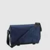 Custom messenger bag with long handles and front zip pockets
