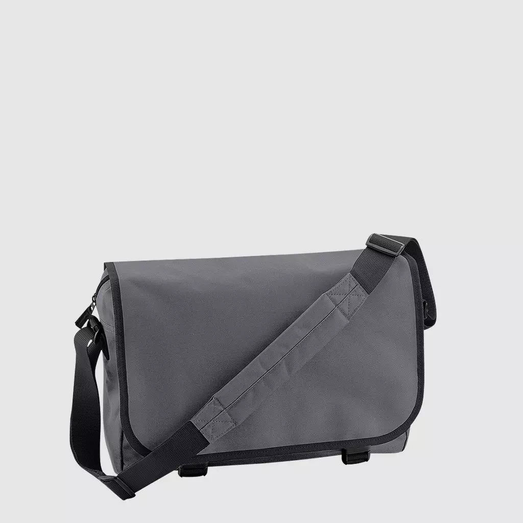 Custom messenger bag with long handles and front zip pockets