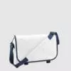 Custom messenger bag with long handles and front zip pockets