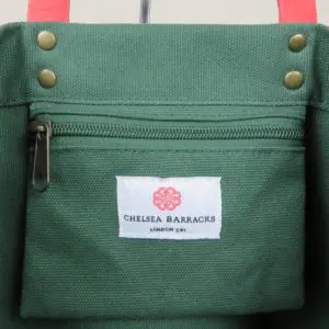 custom premium tote bag with inside handing pocket and woven label