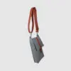 custom product packaging grey felt bag with PU leather strap