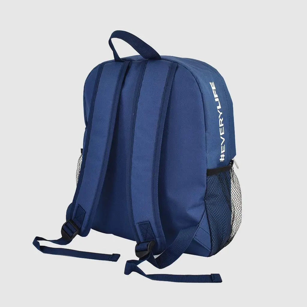 printed backpack with adjustable back straps and netted pockets