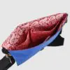 custom cross body bag with printed lining and pockets