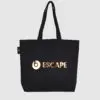 gold mirror print on bag in black