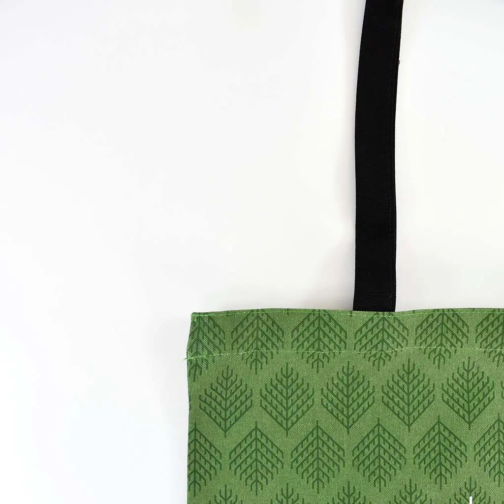 layered print on bag