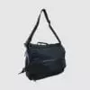 custom tech bag in black polyester and red lining