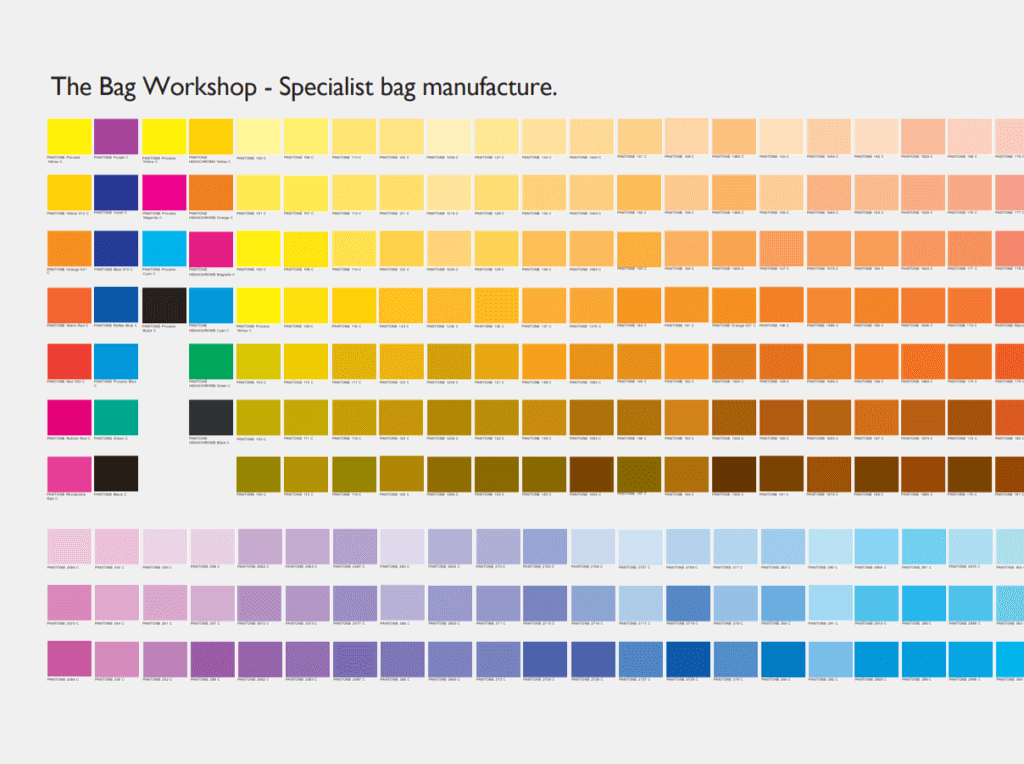 Pantone colour chart
