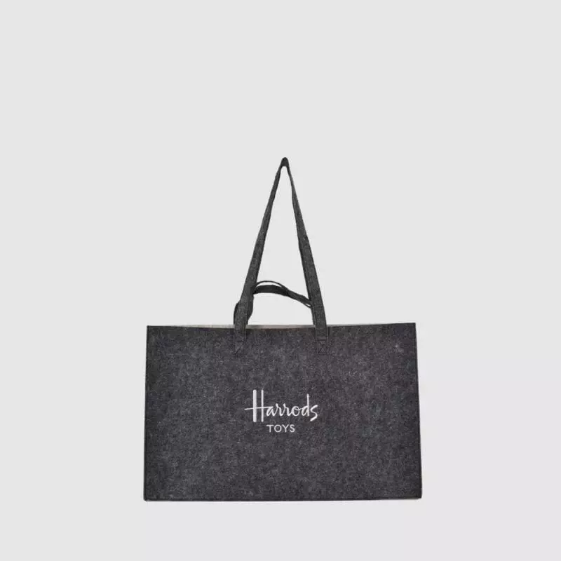 felt bag in grey with Harrods embroidery