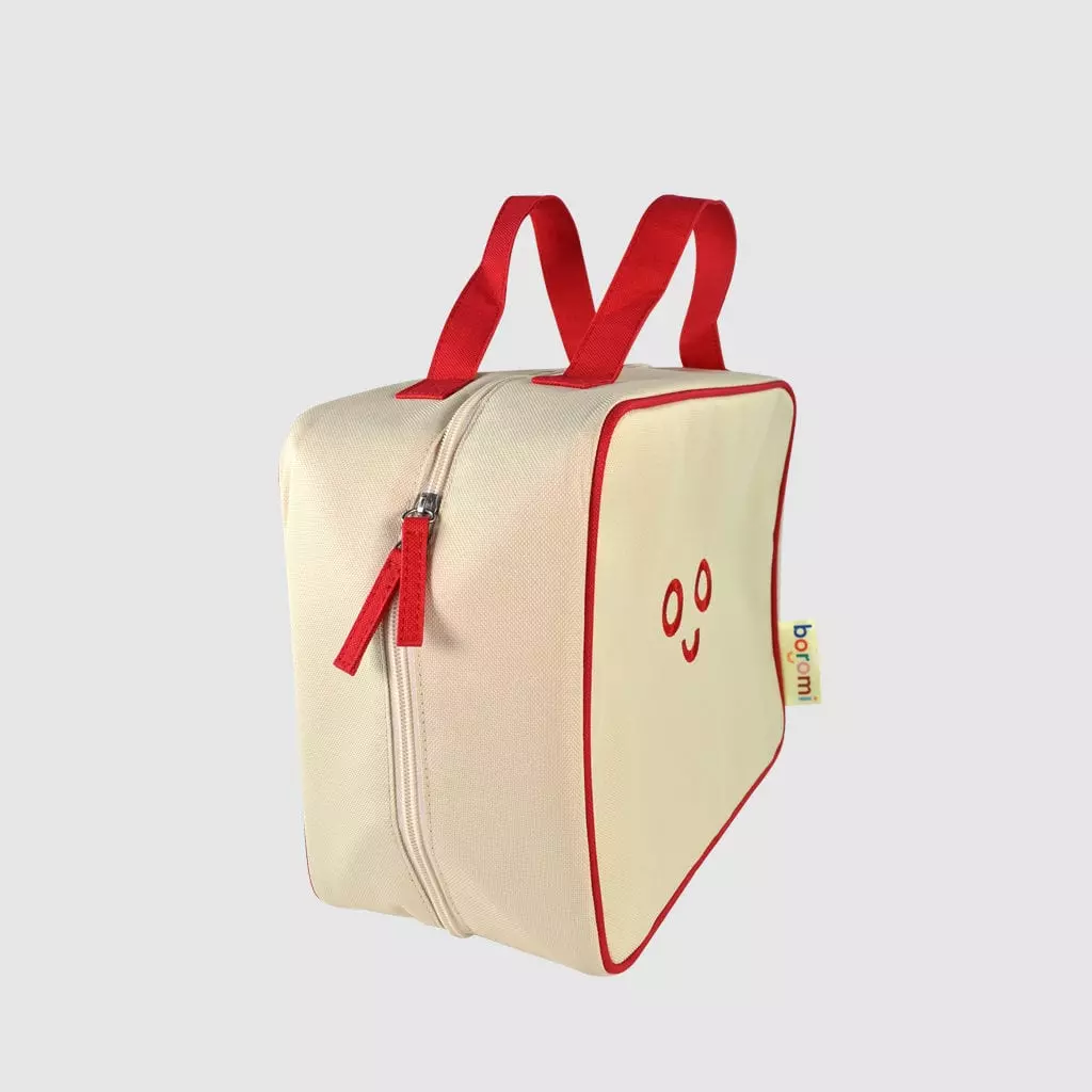 Bespoke carry case with red trim and embroidery