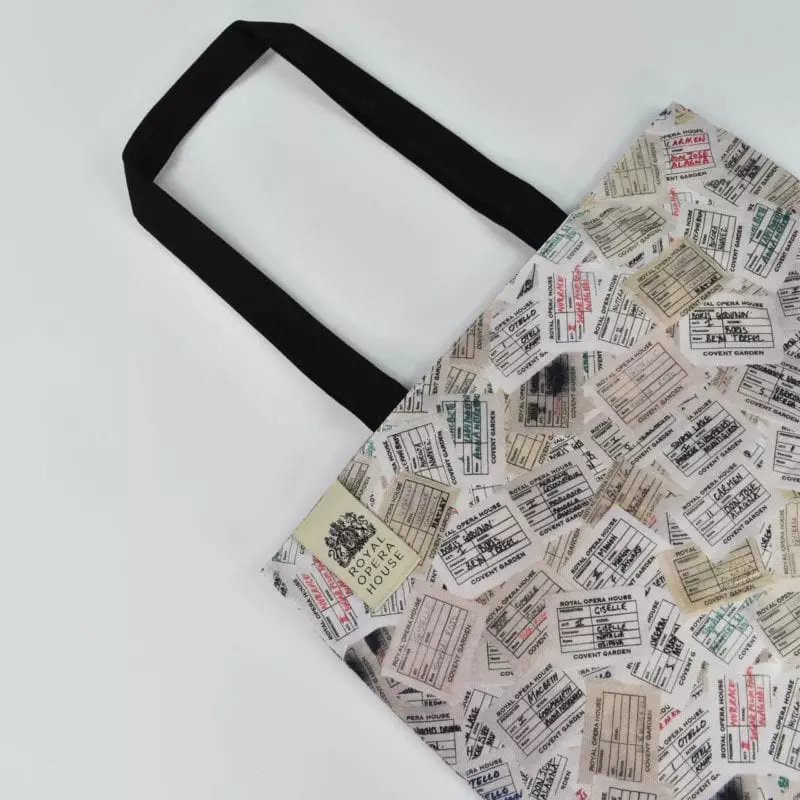 branded theatre gifts for Royal Opera House digital print on tote bag with black handles