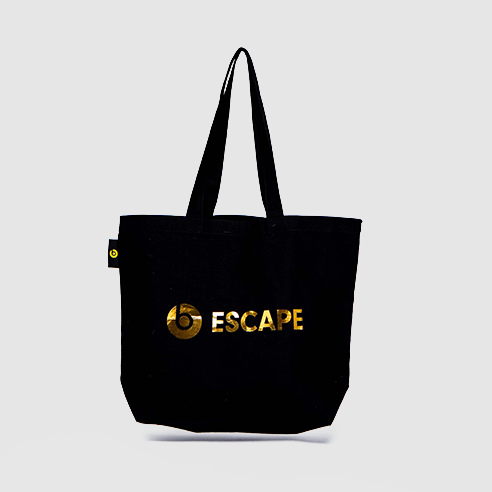 gold mirror print on bag