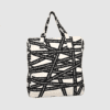 extra large travel bag in natural with black print