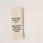 natural colour label with print for bag