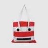 custom striped tote bag with short and long handles