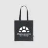 Dark Grey Tote Bag With Digital Print Artwork