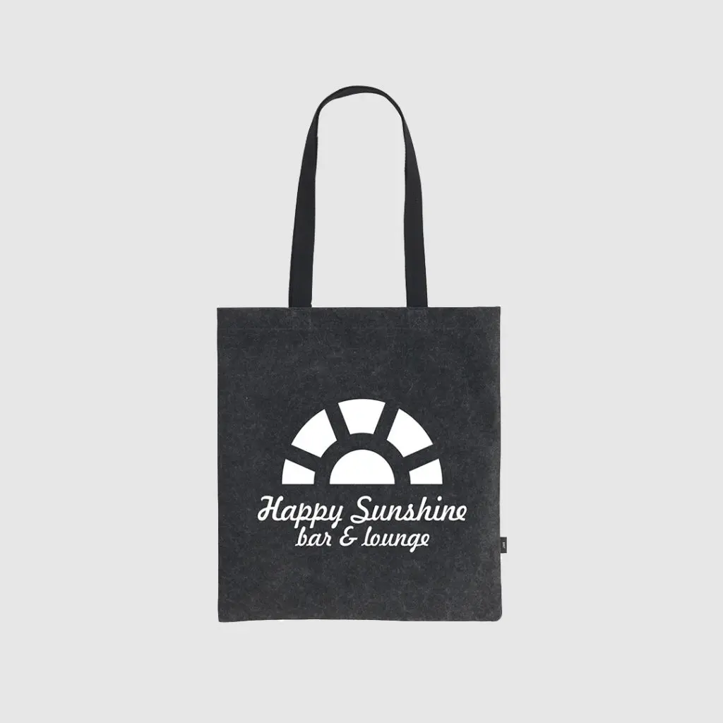 Dark Grey Tote Bag With Digital Print Artwork