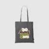 Grey Tote Bag with Digital Print Artwork