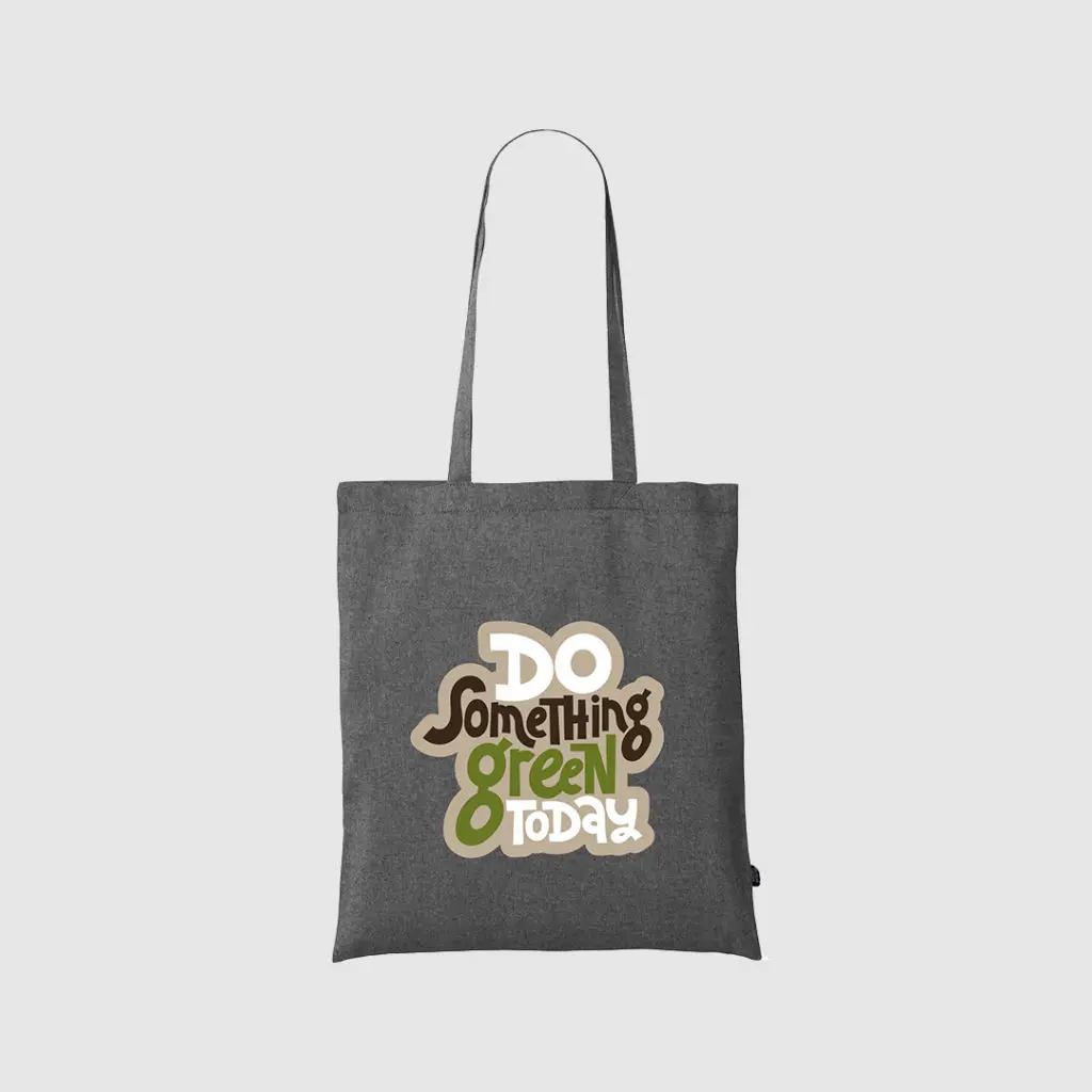 Grey Tote Bag with Digital Print Artwork