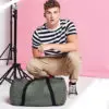 Man With Grey/Black Duffle Bag