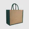 Green/Natural Jute Shopper Bag