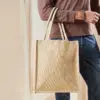 Man Handling Natural Jute Shopper Bag