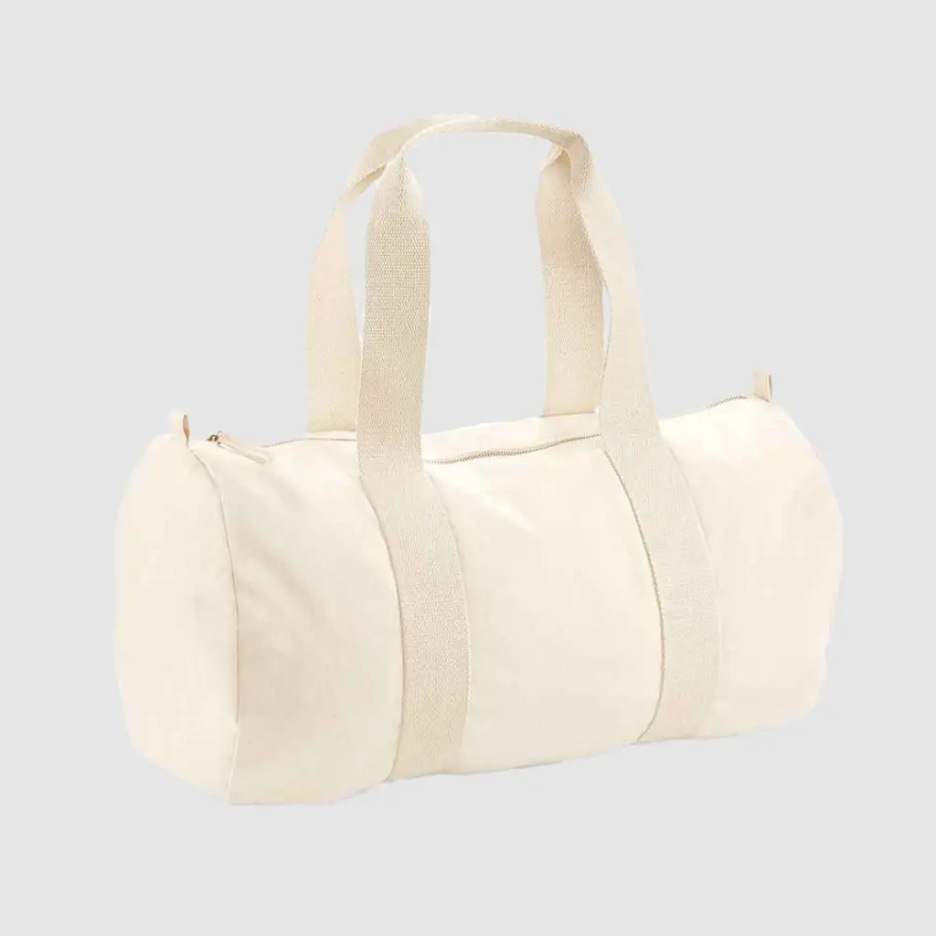 Natural Cotton Tote Duffle Bag