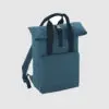 Folding Top Airforce Blue Backpack with Clip Closure