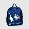 printed backpack in Pantone matched blue with white print
