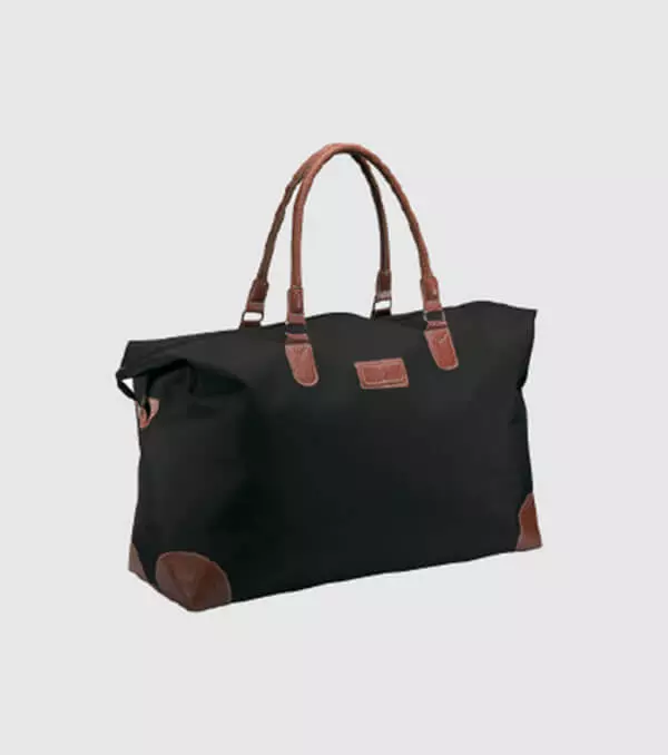 Large sport, luggage or travel bag. Microfiber with PVC handles, classic unisex design.