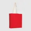Red/ Natural 8oz Cotton Shopper Tote with Gusset